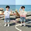 Conjunto de Verano para Niños 2026 Estilo Nuevo Bebé Niño Delgado Casual Estampado de Letras Manga Corta Conjunto de Dos Piezas Ropa de Verano para Bebés Pequeños