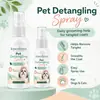 KineShineX Spray Desenredante y Suavizante para Mascotas Gatos y Perros, Desenredante para Pelo Largo, Spray para Cuidado del Cabello Anti-Nudos