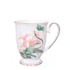 Taza de Agua para Té de Porcelana de Hueso Tangshan con Pie Alto Hogareña Creativa para Té de la Tarde Café Cerámica Taza Simple Publicidad Regalo
