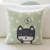 Estilo ins caricatura mascota tonto lindo funda de cojín para sofá felpa corta hipoalergénica cojín para cabecera funda de cojín para coche suave