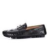 Primavera Nuevo Gorro Zapatos para Hombre Cuero Genuino Suela Suave Transpirable Británico Slip-On Mocasines Casuales Zapatos de Cuero Modernos