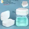 Caja Portátil para Retenedor Dental, Caja de Doble Capa para Dentadura Postiza con Filtro, Caja de Almacenamiento para Retenedor de Ortodoncia, Caja para Remojar Dentaduras Postizas