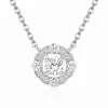 Nuevo Collar de Plata de Ley S925 de Alta Gama Color Vvsd Diamante Cultivado en Laboratorio Perfecto de Cuatro Filas para Mujer con Colgante Redondo para Uso Diario