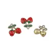 Colgantes pequeños de fresa, cereza y manzana 3D con goteo de aceite transfronterizo para collar, pulsera, accesorios de colgante de fruta para teléfono DIY