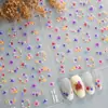 Redanco5D Pegatinas para Uñas Plateadas Estilo Ins con Relieve, Flores Secas y Flores Silvestres Pequeñas, Pegatinas 3D para Uñas He1832