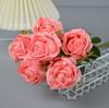 Rosa artificial borda queimada galho único borda cozida artesanato modelagem paisagem de jardim produção flor segurada pela noiva exibição armário de TV