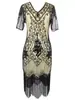 Ropa de Mujer Europea y Americana 2026 Amazon S-4XL Vestido de Noche con Lentejuelas Disfraz de Actuación Vestido Retro de los Años 20 con Lentejuelas Tallas Grandes