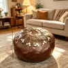 Almofada de Assento para Armazenamento de Roupas de Futon Bordada, Tapete Antigo Tecido de Palha, Tapete de Futon, Couro Não Utilizado, Futon Estilo Nórdico Marroquino, Luxo Leve