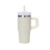 Taza para coche de 14 oz con asa transfronteriza, termo de vacío de acero inoxidable 304, taza portátil con tubo de succión para coche, taza para hielos