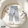 Leggings da Moda Versáteis com Renda para Meninas - Primavera e Outono