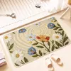 Nueva alfombrilla de baño de estilo pastoral, alfombrilla de puerta absorbente de agua y de secado rápido para la entrada del baño, alfombrilla para pies antideslizante tejida de lino
