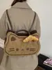 Mochila Bolso Gatito Tostada de Caramelo Linda Transfronteriza para Mujer 2025 Nueva Moda Tendencia Dibujos Animados Bolso de Hombro Cruzado