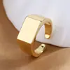 Moda coreana personalidad hombres anillo ancho rectangular simple anillo de dedo desnudo fabricantes de joyería al por mayor