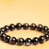 Pulsera de obsidiana plateada 6-16 mm doble ojo de gato cuentas de obsidiana cuentas sueltas pulsera de cristal de obsidiana plateada para hombres y mujeres