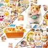 Compra direta transfronteiriça de 56 adesivos fofos de hamster de milk tea, animais adoráveis em desenho animado, decoração criativa para diário, adesivos à prova d'água