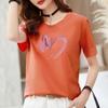 Camiseta de Manga Corta para Mujer Talla Grande, Adelgazante y Favorecedora, Top Holgado Casual Estilo Coreano, Elegante y Rejuvenecedor, Nuevo Modelo 2025