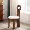 Silla de Comedor Vintage de Madera Maciza Estilo Francés, Silla con Respaldo para Uso Doméstico, Silla Nórdica, Silla con Respaldo de Diseñador Mid-Century, Silla de Tocador Minimalista, Clave