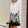 2026 Amazon Nuevo Producto Vestido Camisa de Moda Suelto con Botones de un Solo Botón para Mujer Urbana Estampado