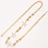 Joyería transfronteriza europea y americana: cadena de cintura con colgante de perla de playa, caracola, concha para mujer, cadena corporal sexy personalizada de perla y vieira