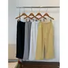 Calças largas de cintura alta, corte relaxado, com cordão na cintura, para mulheres, soltas e estilosas, emagrecem, calças casuais, calças com cordão bidirecional