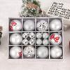 Ventas calientes transfronterizas creativas 6 juegos de 12 adornos de bolas navideñas pintadas colgante de decoraciones navideñas bola de plástico en caja