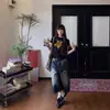 Camiseta de Manga Corta con Estampado Floral para Mujer, Verano, Ajustada, Casual, Versátil, Crop Top, Moderna