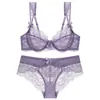 Conjunto de lingerie sexy ultrafino estilo francês, sutiã de renda respirável, minimiza seios grandes, previne flacidez, sutiã plus size