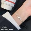 Pulsera Simple Redonda de Plata Esterlina S925 Marca Nicho Joyería Elegante Sentido de Alta Gama Personalidad Pulsera Redonda Accesorios de Moda Mujer
