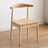 Silla de comedor nórdica de madera maciza, moderna silla de esquina, silla de negociación para cafetería, tienda de té con leche, restaurante, silla de recepción con bolsa blanda, silla de ocio