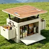Caja de almacenamiento para camping, organizador de maletero de coche, gran capacidad, caja extragrande, diseño de mesa integrada, multifuncional, caja plegable para exteriores
