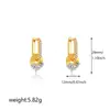 Brincos de Disco Florido em Ouro 18K com Zircônia Combinação de Cores Dourado e Prata Brincos Cravejados com Diamante Brincos da Moda Europeus e Americanos Transfronteiriços Amazon