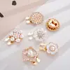 Botones de Puño Flor de Perla con Goteo de Aceite Simples y Versátiles Accesorios de Botón Decoración de Ropa Aleación de Zinc Materiales de Accesorios para Joyería DIY
