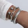 Acessórios Transfronteiriços Wish Supply Pulseira de Coração e Folha Tendência Europeia e Americana Conjunto de 6 Peças Atacado