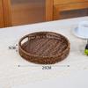 Cesta Oval de Plástico tipo Ratán Tejida a Mano para Frutas, Snacks, Pan, Cesta de Almacenamiento para Sala de Estar, Bandeja de Exhibición