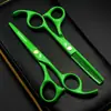 Tijeras de Peluquería Mango Recto Verde Fm-12 de 5.5 Pulgadas Tijeras Planas Tijeras Entresacadoras