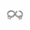 Arete Redondo de Zirconia Brillante Ultra-Brillante con Forma de Espiga de Trigo para Mujer Sin Perforaciones, Pendientes de Lujo Ligero de Alta Gama para Mujer