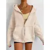 Fornecedor Fabricante Atacado 2025 Amazon Temu Novo Mais Vendido Jaqueta Cardigan com Capuz e Zíper Feminino Outono e Inverno