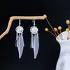 [Selección Premium] Pendientes Estilo Étnico de Minorías Vintage con Plata de Minorías Étnicas, Pendientes Largos Colgantes Florales Estilo Bohemio Único