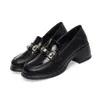 Zapatos Planos de Moda y Cómodos para Primavera y Otoño Que No Cansan Tus Pies, Zapatos de Trabajo de Tacón Medio para Mujer, Zapatos de Cuero Negro, Zapatos de Vestir con Plataforma Impermeable, Tallas Grandes para Mujer