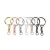 Accesorios de joyería DIY hebilla de langosta llavero llavero de metal con cadena llavero de aro único hebilla colgante adornos colgantes al por mayor