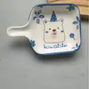 Tigela de Cerâmica Estilo Japonês Desenho Animado para Molho Utensílio de Mesa Tigela para Vinagre Doméstico Tigela para Molho de Soja Condimento Tigela para Mergulhar Tigela para Lanches Micro-ondas
