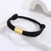 Europa y Estados Unidos transfronterizos nuevo cordón de cuerda para paraguas tejido a mano pulsera de acero inoxidable joyería para hombres y mujeres cuerda de mano venta al por mayor soporte para grabado