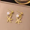 Colar Pulseira Estrela do Mar Pérola Estilo Oceânico Transfronteiriço Europeu e Americano Conjunto de Colares de Contas Feminino Estilo Conchinha Praia Ins
