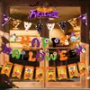 Decoración de Guirnalda de Halloween Tema Fiesta Divertida de Calabazas Escenario de Exhibición de Ventana de Centro Comercial Escena de Disfraces Exquisito Arreglo Pequeño