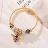 Nova Moda DIY Panjiadora Pulseira de Aço Inoxidável Pingente de Abelha com Diamante Pulseira Ajustável para Namorada Pulseira