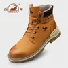 Botas Martin de cuero de borrego genuino para hombre, botas de trabajo de cuero genuino de alta calidad, botas cortas versátiles y modernas antideslizantes para exteriores
