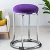 Mesa de jantar de 46 cm de altura com estrutura de aço reforçada, design popular, aço inoxidável espessado e reforçado, banqueta alta estilosa para uso doméstico, banqueta redonda