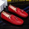 Comercio Exterior Talla Grande 47 Zapatos Doug para Hombre Jóvenes Zapatos de Moda Patrón de Cocodrilo Borla Casuales Zapatos de Cuero Zapatos para Conducir Zapatos Perezosos Zapatos de Hombre