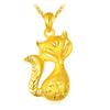 Moda Japonesa y Coreana Collar para Clavícula de Mujer Oro de Arena Birmana Arena Dorada Acabado Arenado Lindo Colgante de Zorro Joyería Chapada en Oro