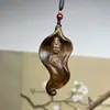Colgante de Buda Guanyin de Madera de Águila Vietnamita Pieza de Mano, Colgante Artesanal, Talla en Madera de Cabeza de Guanyin, Collar de Bodhisattva con Hoja de Loto